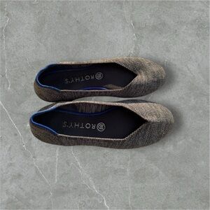 Rothy's Brown Flats with Blue Trim